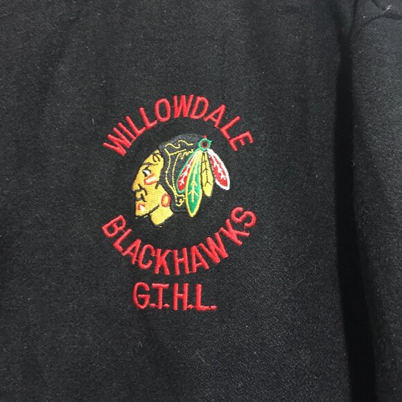 VINTAGE WILLOWDALE BLACKHAWKS VARSITY BOMBER JACKES SIZE M - Picture 8 of 9